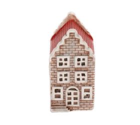 Domček čer/zel led porcel. 4,5*4,5*8,5cm