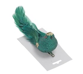 Vtáčik zelený na štipci 19*5,5*7cm