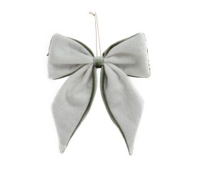 Záves mašla zeleno-zlatá textil  20*20cm