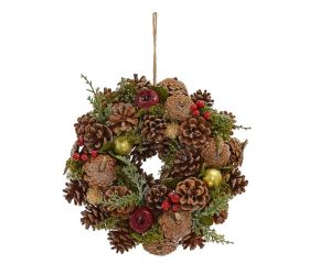 Veniec šišky, čečina, jablka, guľky 25,5*25,5*8,5cm
