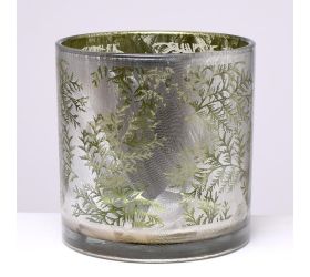 Super cena svietnik na čajov. sviečku 15x15cm mraz. zelená