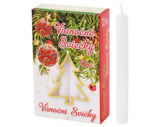 Vianočné sviečky biele 12/115