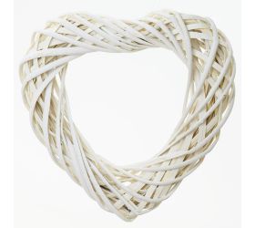 Prút. veniec srdce biely 27x27x6cm