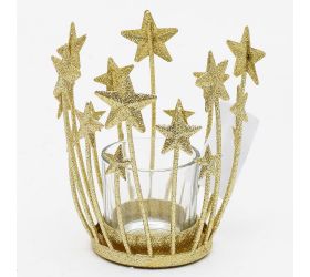 Svietnik hviezdy zlaté 14,5x11x11cm