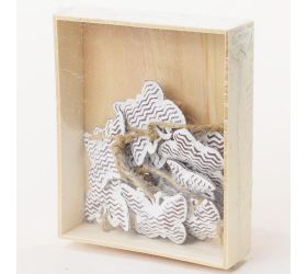 Záves motýľ kov biely 4x3,5cm s/10