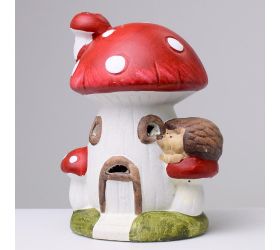 Ker. muchotrávka dom led 11x10x16cm