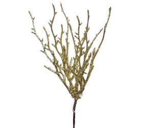 Zápich gliter zlatý 22cm