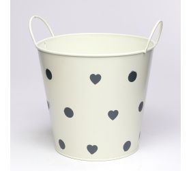 Obal vedro s ušami kov krém veľké bodky v:16,5x18cm super cena