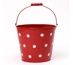 Obal vedro kov veľké červený veľké bodkyv:18,5/30x22cm super cena