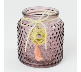 Svietnik sklo fialový 8,5x9,5cm