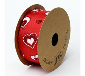 Stuha srdce 4cmx15m červená