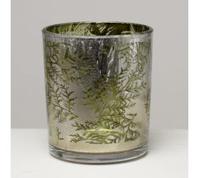 Super cena svietnik na čajov. sviečku 9x10cm mraz. zelená