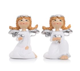 Anjel so srdcom klačiaci mix/2 bie/str poly 5.5*5.5*8