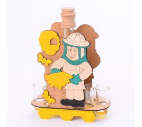 745 včelár dekor v29x21x11cm sada pohár