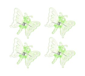 Klips motýľ rosteto zelený 4ks, 4 x 3 cm