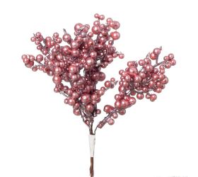 Zápich bobuľky tm.ružová perleť penové /4 16cm