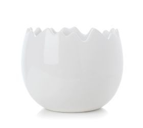 Kvetináč biely šrkupinka porcelán 12*12*9,5cm
