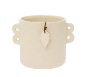 Obal keramika s uškami 17,3x13x12,5cm krém