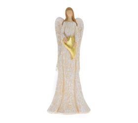 Anjel bie/béž so zla srdcom poly 15,5*10*36cm