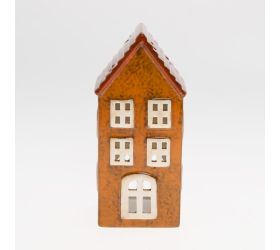 Domček čer/hne na sviečku porcel. 8,2*6,7*17,5cm