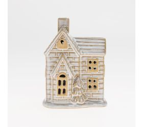 Domček bie/hne led porcel 9,3*6*12,4cm