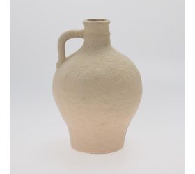 Váza biela s uchom porcel. 16,7*18,9*26,5cm