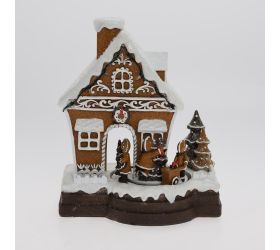 Hrací perníkový domček led poly 20*13,5*25cm