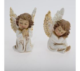 Anjel kľačiaci bie/zla poly  6,5*5*9,5cm