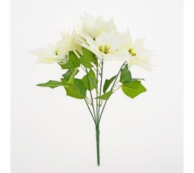 Kytica vianočná ruža biela, zeleň 45 cm