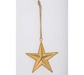 Záves hviezda zlatá kov 22*23,5*4cm