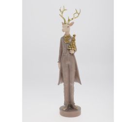 Jeleň béžový poly 8,1*8,4*32cm