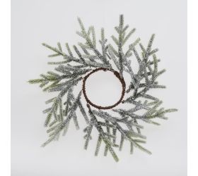 Veniec čečina zelený zasnežený 27cm