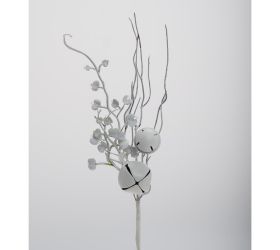 Zápich konár, rolničky biely 30cm