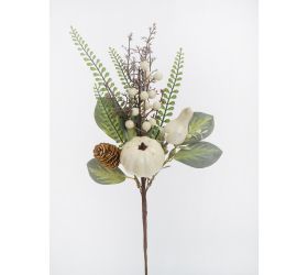 Zápich tekvice,bobule, lístie bie/zel 47cm