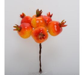 Zápich granátové jablko žlt/oranžové s/6 13cm