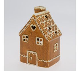 Perníkový domček na sviečku porcel 10,8*8,3*16,8cm
