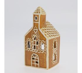 Perníkový kostol na sviečku porcel 8*7,1*17,3cm