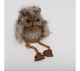 Sova sediaca siv/hne poly 5*4,5*7/12cm