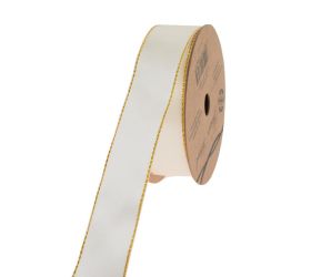Stuha zlatá niť 2,5cmx20y ecru