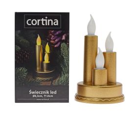 Svet.led tri sviečky zlatá