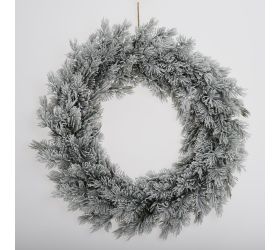 Veniec čečina, šišky zasnežený 55*55*8cm