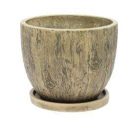 J88 kvetináč + miska okrúhly lincy hnedá 37h30,3cm l