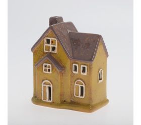 Domček hne/žlt keramika 11*7*13,2cm