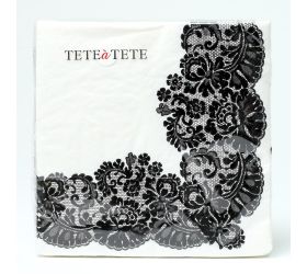 Tl702618 servítky lacy frame black