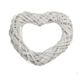 Prút. veniec srdce biely 45x45x9cm