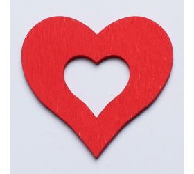 Výrez srdce drev.červené s/20 5cm super cena