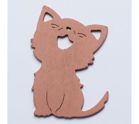 Výrez mačka s/6 8cm hnedá