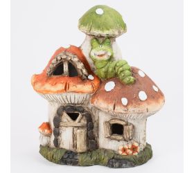 Solar domček huby 31x17,5x36cm polyres