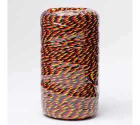 Šnúrka farby  2mmx100m čierna/červená/žltá