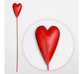 Zápich srdce kov 4,5x31cm červené